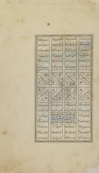 Folio du Khamsa (Quintet) de Nizami; recto: texte, Iran, période Turkmène, c.1505