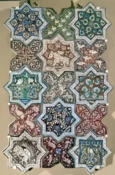Panneau de carreaux, Kashan, Iran central, vers 1250-1300 (céramique frittée)