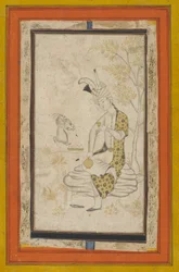 Shah Tahmasp I assis sur un rocher, dynastie safavide