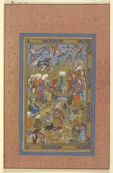 Sulayman et Bilqis sur leur trône, c.1590-1600