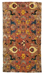 Fragment de tapis médaillon de Tabriz, nord-ouest de la Perse