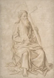 Saint Philippe assis, tenant un livre et une croix, 1422-57