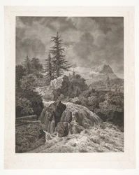 Paysage avec cascade