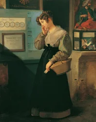 Fille devant une boutique de loterie, 1829