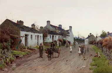 Un village gallois - Soir, vers 1890-1910