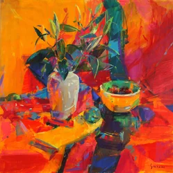 Lys sur fond rouge, 2012