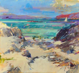 Sable et rochers de Iona, 2021 (huile sur toile)