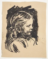 Portrait de profil de la fille de l