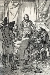 Insurrection de Kosciuszko : le héros polonais Tadeusz Kosciuszko (1746-1817) blessé à la bataille de Maciejowice contre les Russes