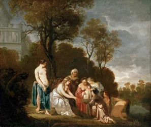 Moïse sauvé du fleuve (peinture sur toile)