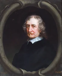 Portrait de Thomas Hobbes de Malmesbury, le philosophe (huile sur toile)