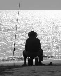 Pêche sur la plage de Sanya, Chine, 2008