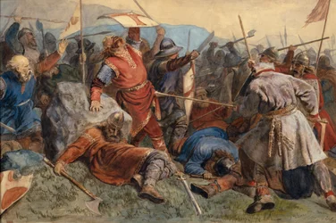 La chute de saint Olav lors de la bataille de Stiklestad