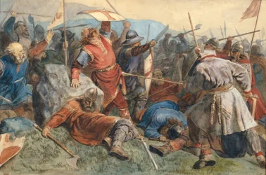 La chute de saint Olav lors de la bataille de Stiklestad
