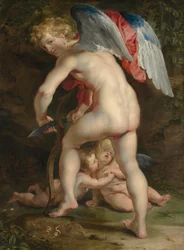 Cupidon sculpte l