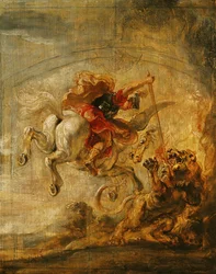 Bellérophon monté sur Pégase combattant la Chimère, 1635