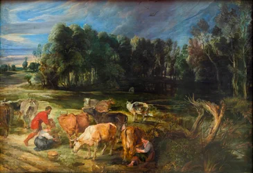 Paysage avec du bétail