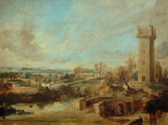 Paysage avec tour