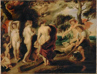 Le jugement de Paris (peinture sur bois de chêne)