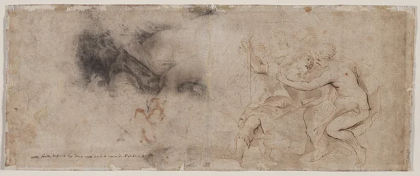 Vénus désarmant Mars, étude de draperie, vers 1632-1635