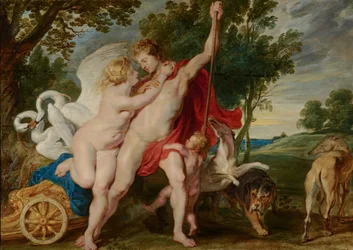 Vénus essayant de retenir Adonis de partir à la chasse