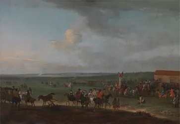 Le parcours rond à Newmarket, Cambridgeshire, préparant la King