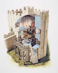 Château de Peveril, 12ème siècle, vers 1990-2010