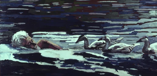 La rivière : Conrad Lorenz avec Goslings