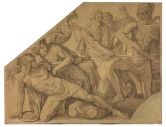 Le duel entre Ajax et Hector. Carton pour les peintures de plafond de la Glyptothèque de Munich