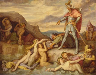 Hagen engloutit le trésor des Nibelungen