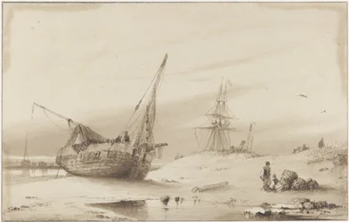Navires sur la plage