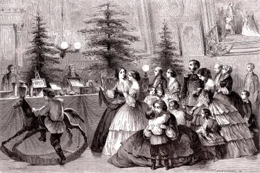 Noël à Saint-Pétersbourg, Russie. 1861 (gravure)