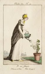 Il va fleurir (Cheveux et fichu. Robe de gaze.)