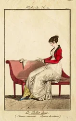 Le doux billet (Cheveux retroussés. Spencer de velours)