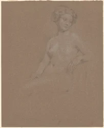 Femme nue assise