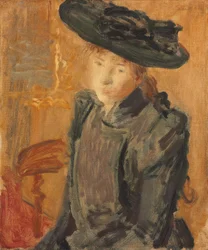 Fille avec un grand chapeau