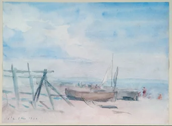 Marée basse, plage de Walmer
