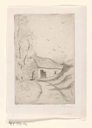 Maison sur un chemin de campagne (Chaumière à Vleurgat, Bruxelles)
