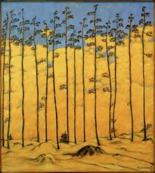 Mélèzes, paysage montagneux