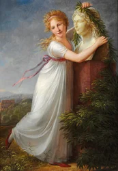 Ida ornant le buste de sa mère