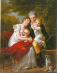 Portrait du comte Ferdinand von Zeppelin et de sa famille