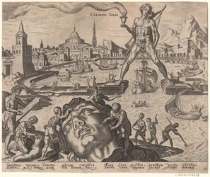 Le Colosse de Rhodes de la série Les huit merveilles du monde après Maarten van Heemskerck, 1572