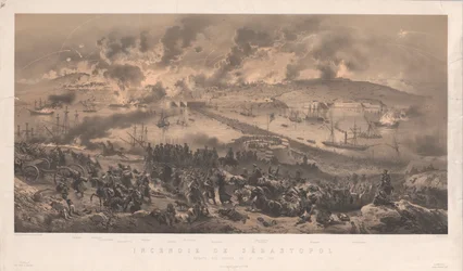 Incendie de Sébastopol. Retraite des Russes sur la Côte Nord, 1855