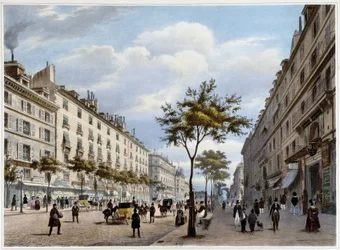 Le boulevard des Italiens - dans « Promenade dans Paris et ses environs », par Jacottet et Benoist, éd. Gihaut