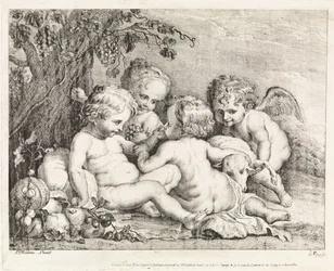 Christ, Jean-Baptiste et deux putti