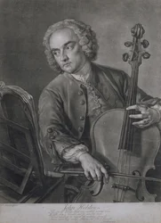 Portrait de John Hebden (fl.1740-60), violoncelliste dans l