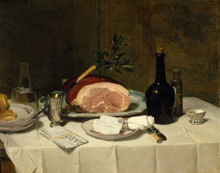 Nature morte au jambon, années 1870.