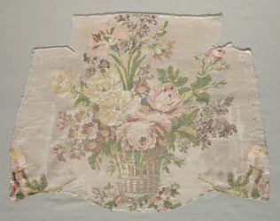 Fragment de soie, partie du panneau appelé Le panier fleuri
