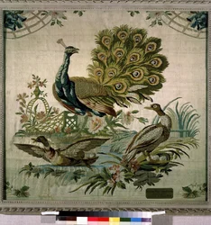 « Le paon ». Tapisserie de Philippe de Lassalle (1723-1805), 1770, musée de l