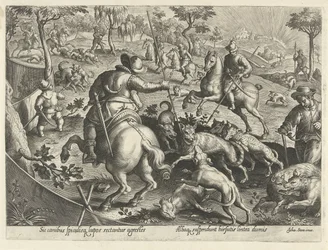 Chasse aux loups avec des lances